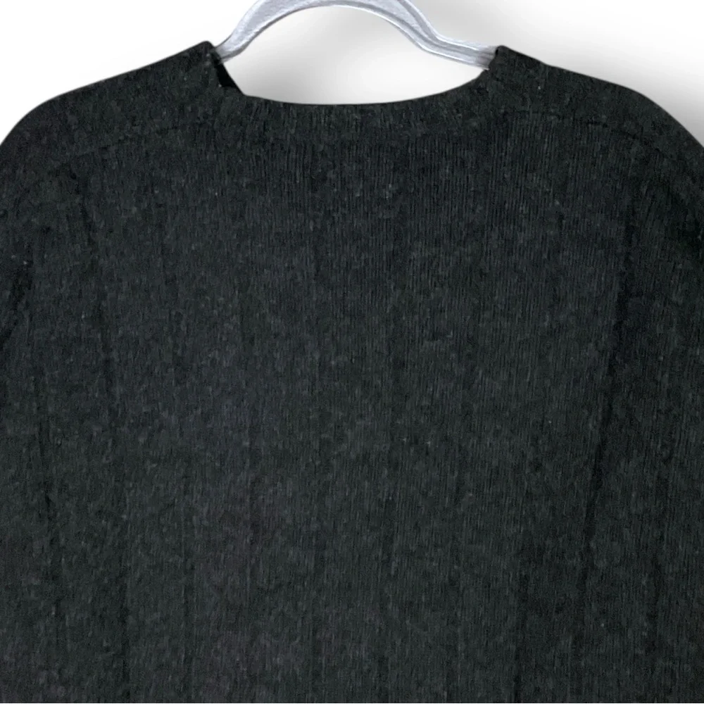 J. Crew Men’s Lambswool Sweater Sz XL Cable Knit V Neck Charcoal Gray - Picture 7 of 10